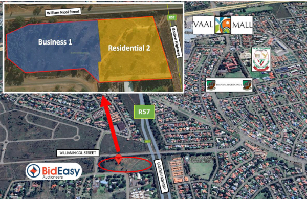 3.1 Ha ZONED LAND (BUSINESS 1 &amp; RESIDENTIAL 2) - VANDERBIJLPARK, WILLIAM NICOL STREET